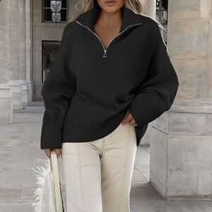 Black half zip sweater